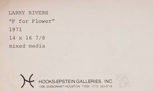 LARRY RIVERS (1923-2002): F FOR FLOWERS
