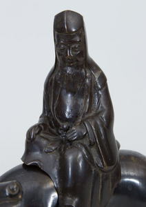 Chinese Bronze Figure of Shoulao Riding a Deer