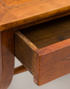 Continental Ebony Line-Inlaid Fruitwood Writing Desk