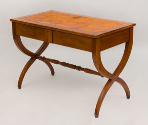 Continental Ebony Line-Inlaid Fruitwood Writing Desk