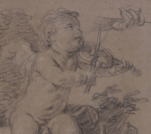 Continental School: Putto Playing a Violin