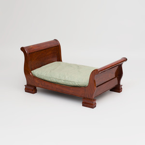 Louis Philippe Style Carved Mahogany Dog's Sleigh Bed