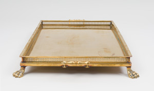 Gilt-Metal Two Handled Serving Tray
