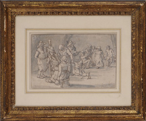 ATTRIBUTED TO ADRIAEN VAN OSTADE: STUDY FOR A FESTIVE GATHERING