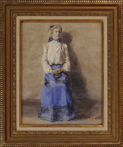 MARY BUTLER (1865-1946): SEATED WOMAN IN BLUE SKIRT
