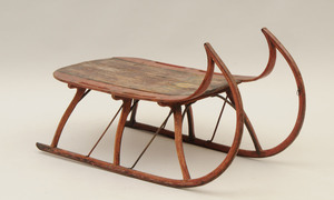 Child's Painted Wood and Metal Sleigh, 