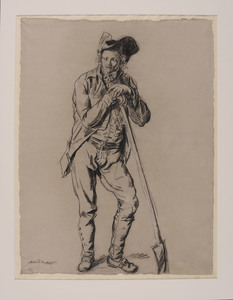 PHILIBERT D'AMIENS DE RANCHICOURT (1781-1825): STANDING MAN LEANING ON SPADE AND STANDING A MAN