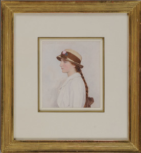 GEORGE LAWRENCE BULLEID (1858-1933): STUDY OF A YOUNG GIRL IN STRAW HAT