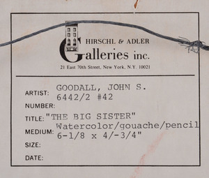 JOHN S. GOODALL (1908-1996): THE BIG SISTER