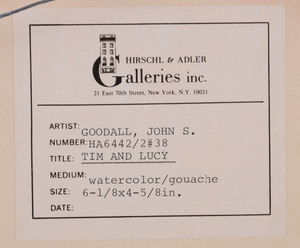 JOHN S. GOODALL (1908-1996): TIM & LUCY