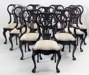 Set of Ten George II Style Mahogany Dining Chairs, by Ralph Lauren