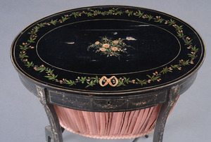 George III Black-Painted Sewing Table