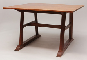 George Walton, Glasgow School: Set of Three English Oak Arts and Crafts Trestle Tables