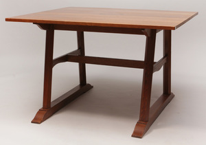 George Walton, Glasgow School: Set of Three English Oak Arts and Crafts Trestle Tables