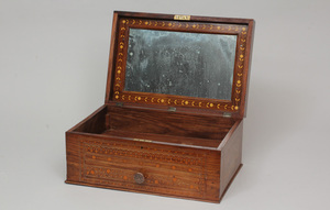 Indian Marquetry-Inlaid Hardwood Work Box