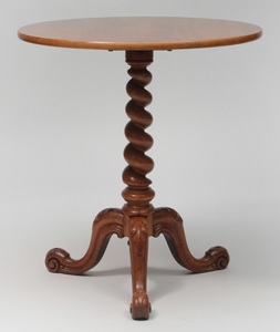 Victorian Style Stained Walnut Circular Side Table