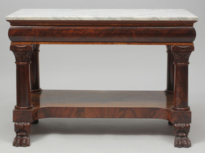 American Classical Carved Mahogany Console