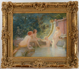 ALBERT-AUGUSTE FOURIÉ (1854-?): YOUNG BATHER IN A FOUNTAIN