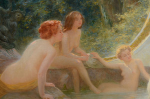 ALBERT-AUGUSTE FOURIÉ (1854-?): YOUNG BATHER IN A FOUNTAIN