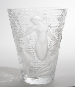 Two Modern Lalique Glass Articles and a Vase