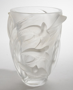 Two Modern Lalique Glass Articles and a Vase