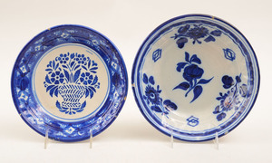 Group of Five Tin-Glazed Pottery Plates