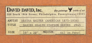 MARTHA WALTER (1875-1976): BABIES HEALTH STATION SERIES #945
