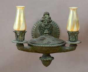 Pair of Caldwell Bronze Neo-Grec Wall Lights, Marked
