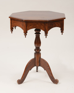 Regency Style Faux Grained Octagonal Pedestal Table
