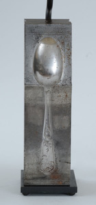 French Iron Two-Piece Spoon Mold, Mounted as a Pair of Lamps