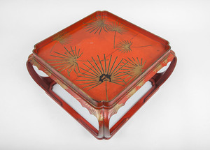Japanese Red Lacquer Tray-Top Low Table