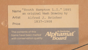ALFRED T. BRICHER (1837-1908): SOUTH HAMPTON L.I.
