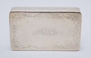 WILLIAM IV MONOGRAMMED SILVER SNUFF BOX