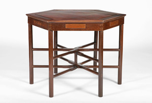 Modern Chinese Figured Wood Paneled Octagonal-Top Low Table