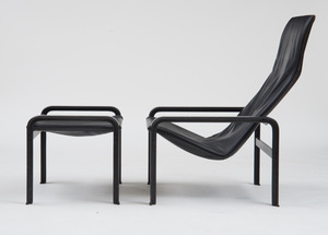 LOUNGE CHAIR AND STOOL, MATTEO GRASSI, 1980's