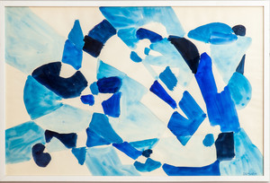 Jacob Semiatin (1915-2003): Untitled (Abstract in Blue)