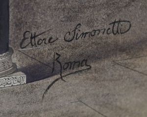 ETTORE SIMONETTI (1857-1909): VIEW OF THE INTERIOR OF THE MOSQUE OF CORDOBA