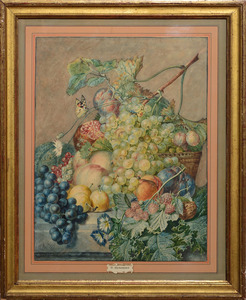 WYBRAND HENDRICKS (1744-1831): STILL LIFE WITH FRUIT AND BUTTERFLY