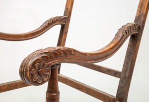 Italian Baroque Style Carved Walnut Armchair Frame