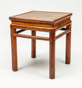 Chinese Bleached Hardwood and Seagrass Low Table