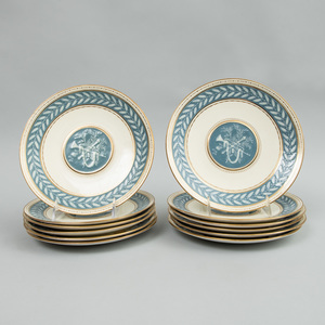 Set of Twelve Mintons Pâte-Sur-Pâte Dessert Plates