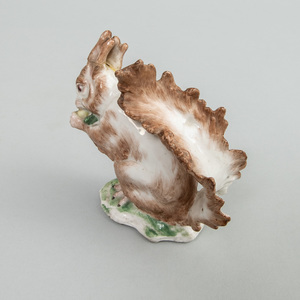 English Porcelain Model of a Squirrel Eating a Nut