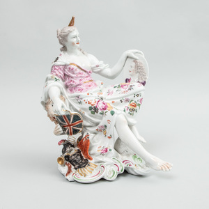 Chelsea Derby Porcelain Allegorical Group of Britannia