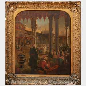 Attributed G.P. Jenner (active c. 1830-1850): Moorish Interior Scenes: A Pair