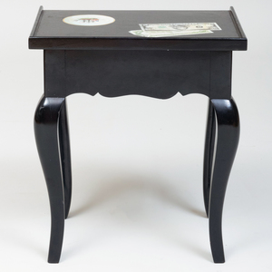 Louis XV Style Ebonized Trompe L'Oeil Telephone Table