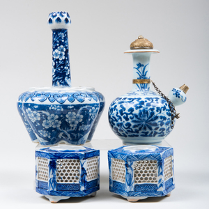 Group of Chinese Export Blue and White Porcelain Articles