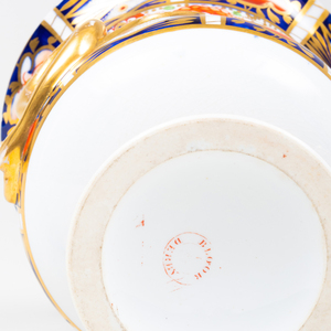 Pair of Bloor Derby Porcelain 'Imari' Pattern Campagna Form Vases