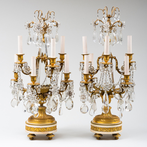 Pair of Seven-Light Louis XVI Style Candelabra