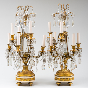 Pair of Seven-Light Louis XVI Style Candelabra