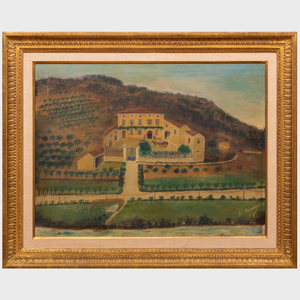 19th/20th Century School: Villa on a Hillside